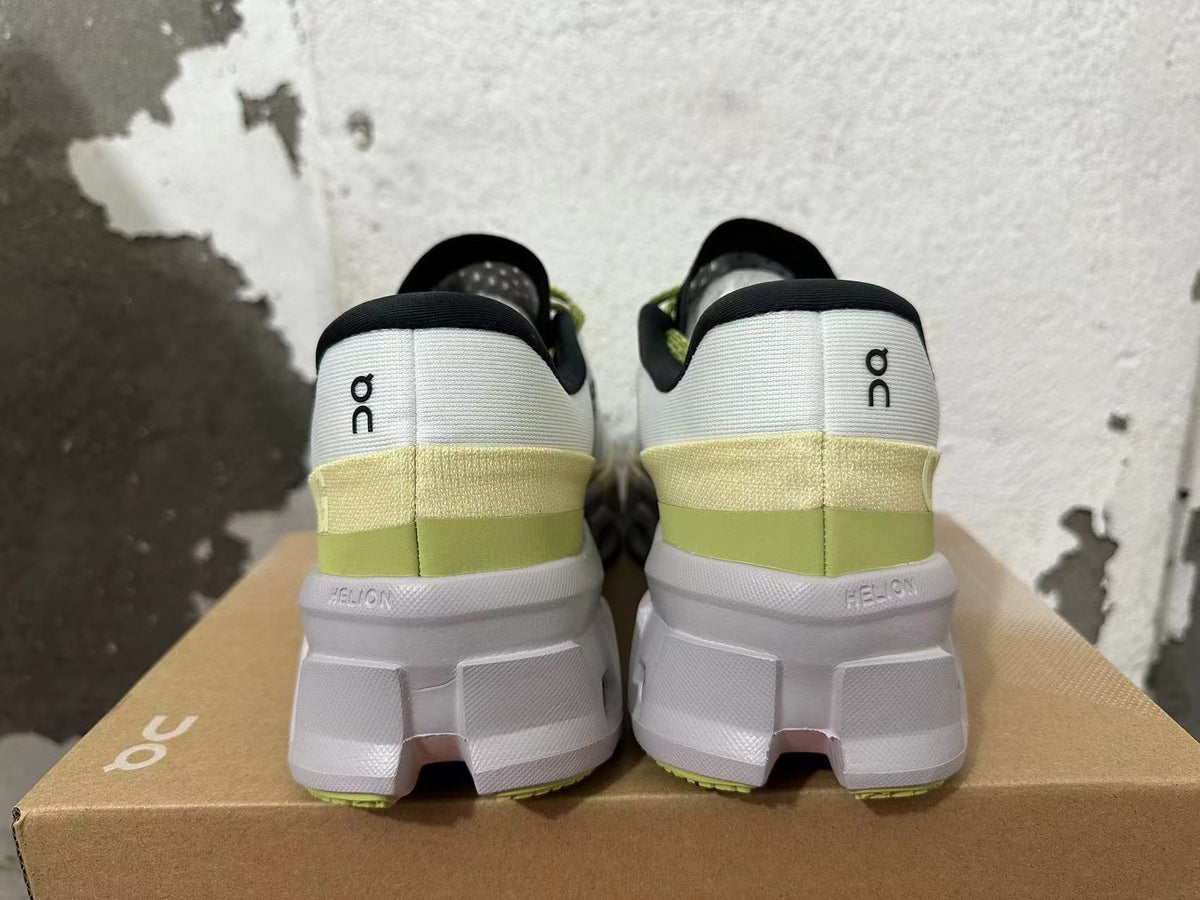 On Running Cloudmonster 2 Sneakers, in White and Lime - product image from the listing.