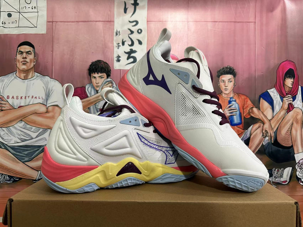 White Multi-Color - Mizuno Wave Momentum 3 Volleyball Shoes - product image from the listing.