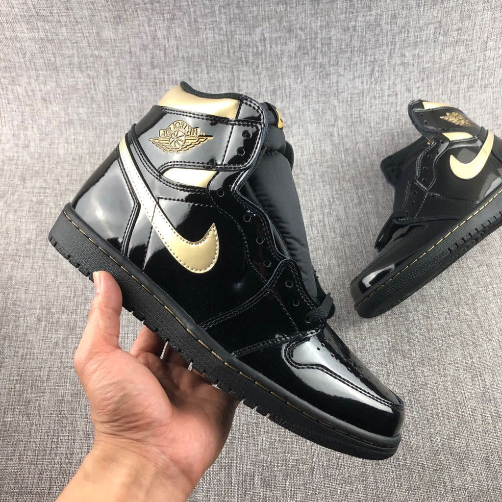 Air Jordan 1 High OG Black Gold Sneakers 555088-032 - product image from the listing.