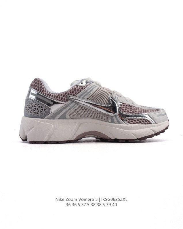 Nike Zoom Vomero 5 Sneakers in Silver Pink - product image from the listing.