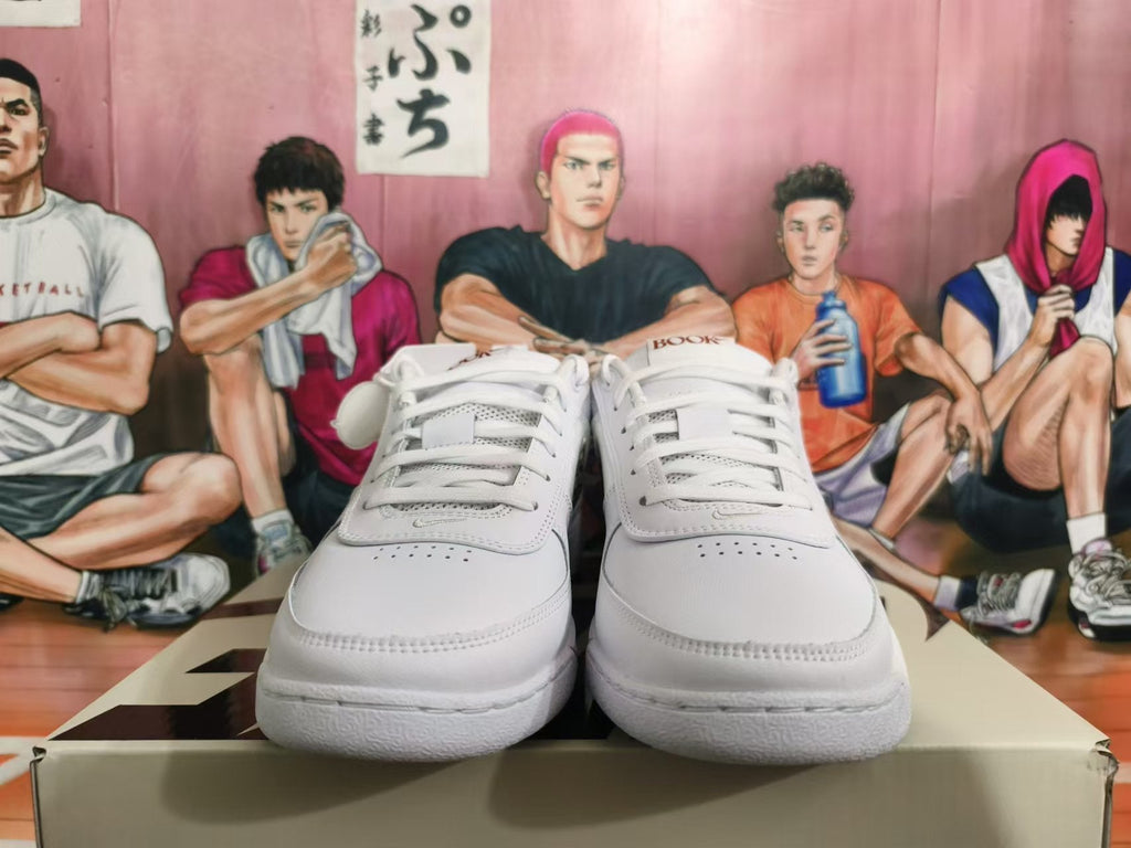 Nike Basketball Trainers in White with Patterned Swoosh - product image from the listing.