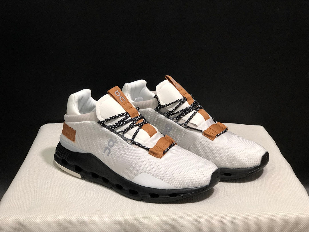On Cloudnova Sneakers in White, in Black and Tan - product image from the listing.