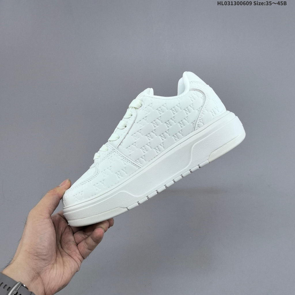 White MLB NY Low-Top Platform Sneakers - product image from the listing.