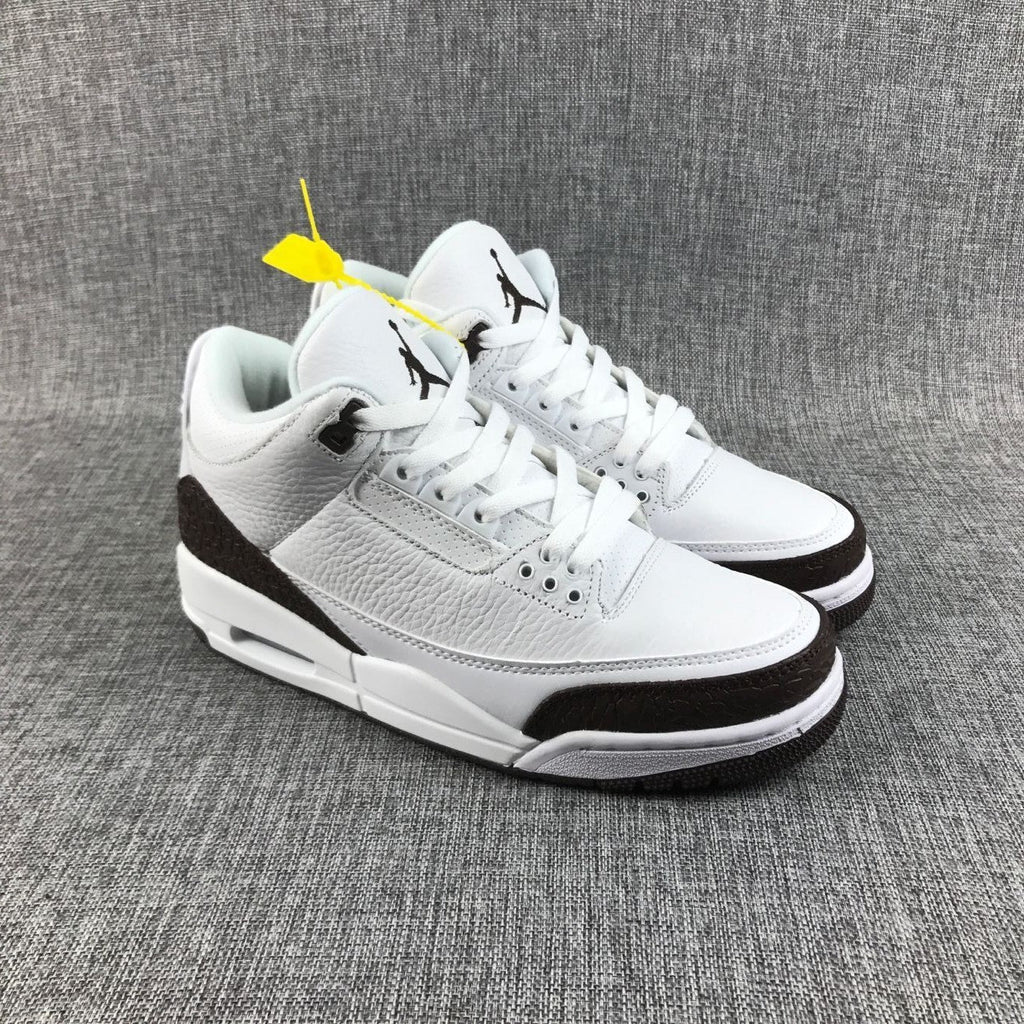 Air Jordan 3 Retro Sneakers in Mocha White and Brown - product image from the listing.