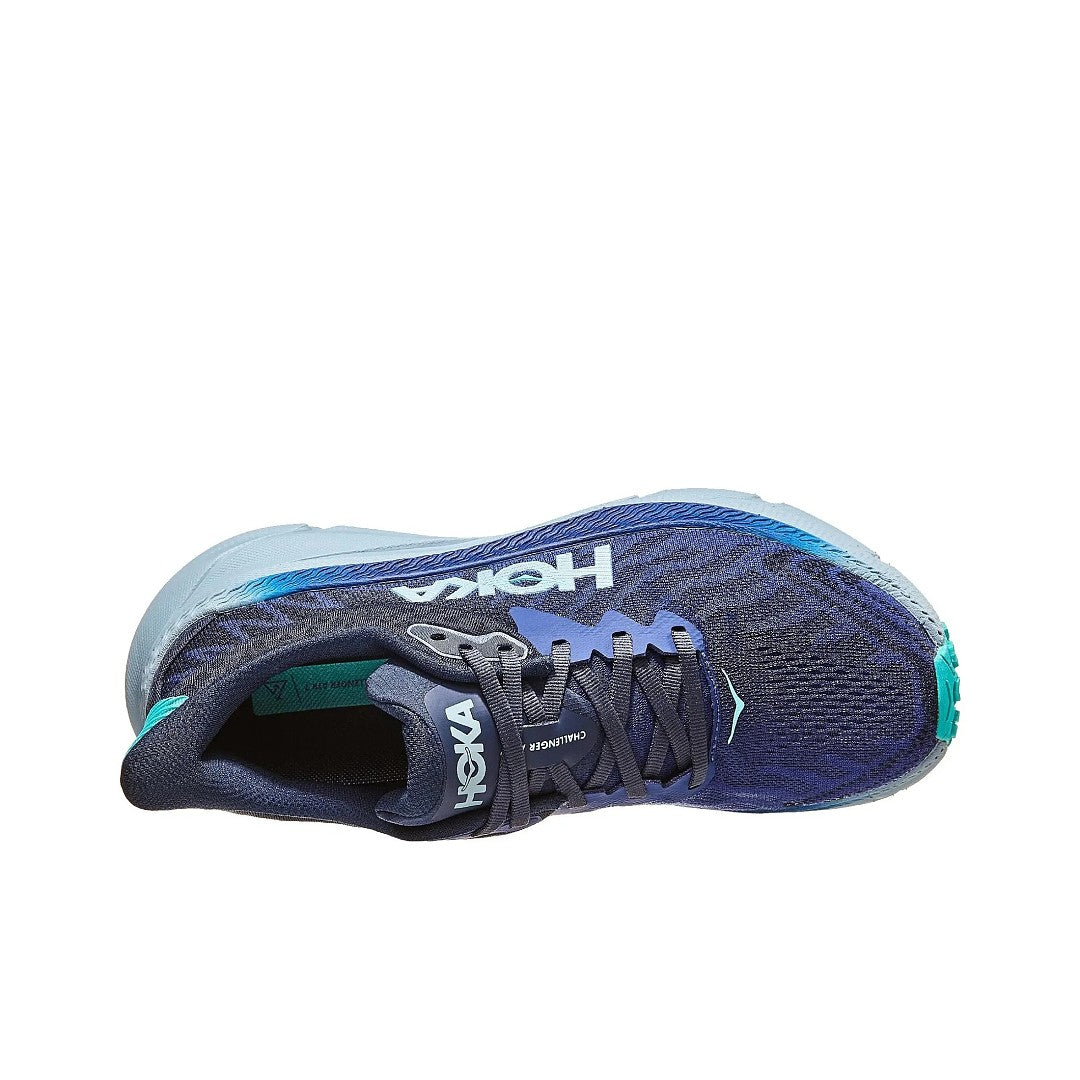 HOKA Challenger 7 Trail Running Shoes, in Navy and Teal - product image from the listing.