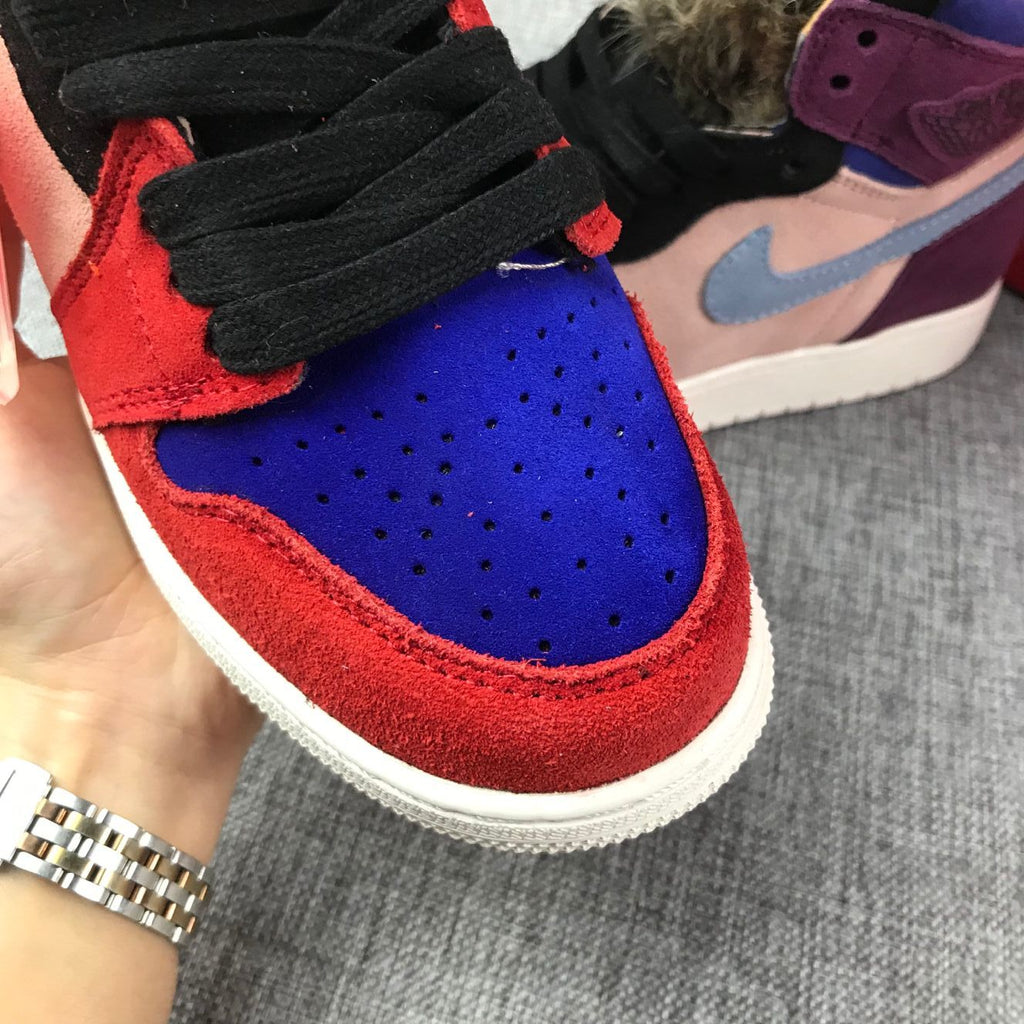 Jordan 1 High Christmas Sneakers in Red Multicolor - product image from the listing.