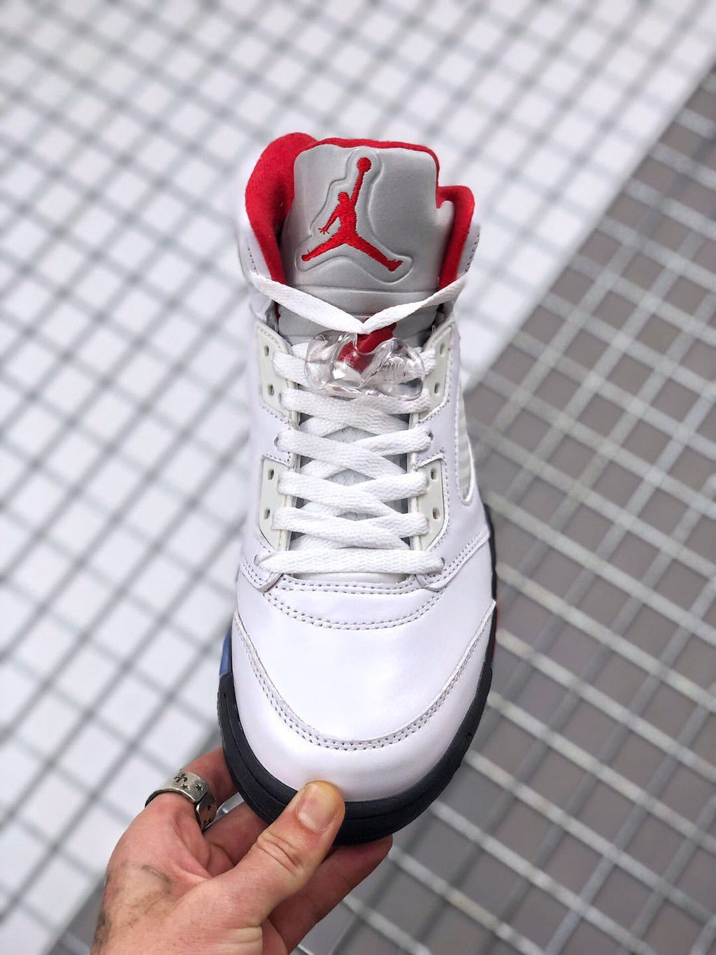 Air Jordan 5 Fire Red High-Top Sneakers - product image from the listing.