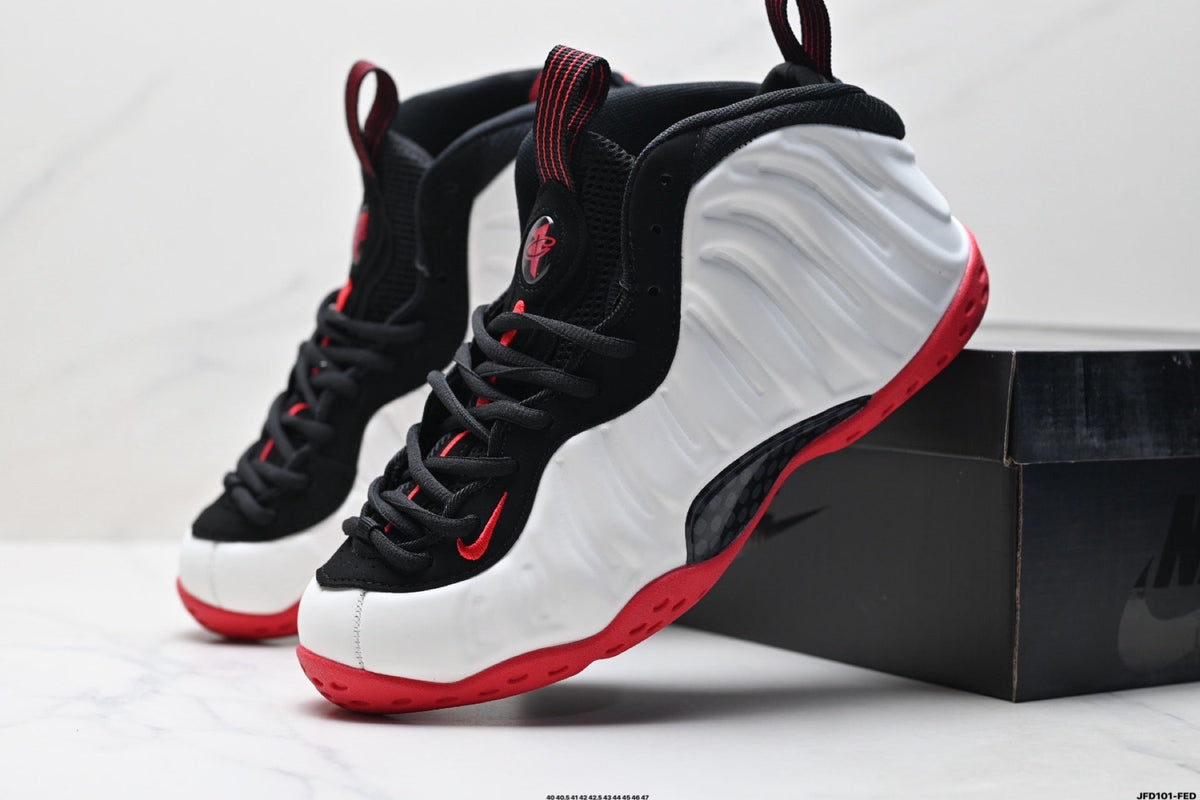 Nike Air Foamposite One Penny Hardaway Sneakers in White Black Red - product image from the listing.