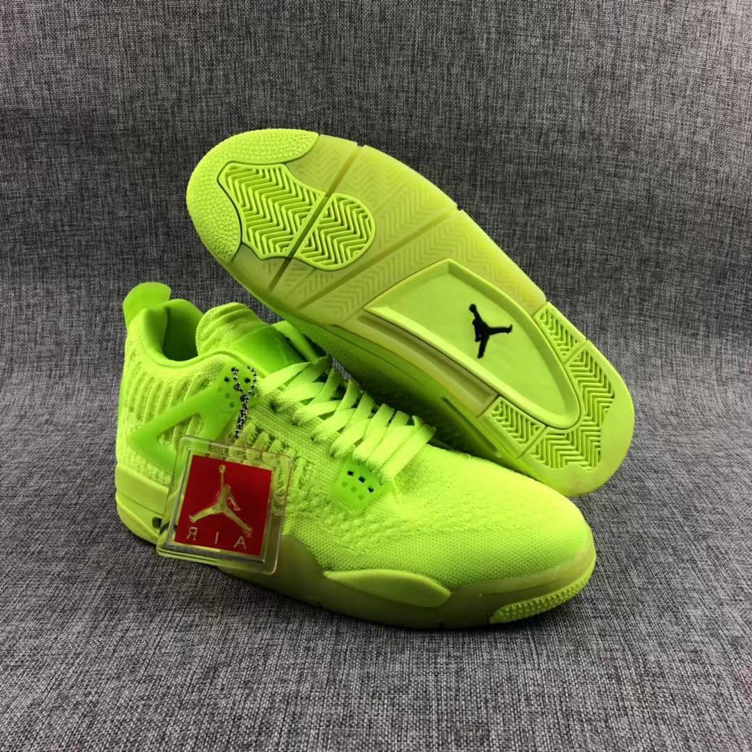 Air Jordan 4 Woven Sneakers Fluorescent Green - product image from the listing.