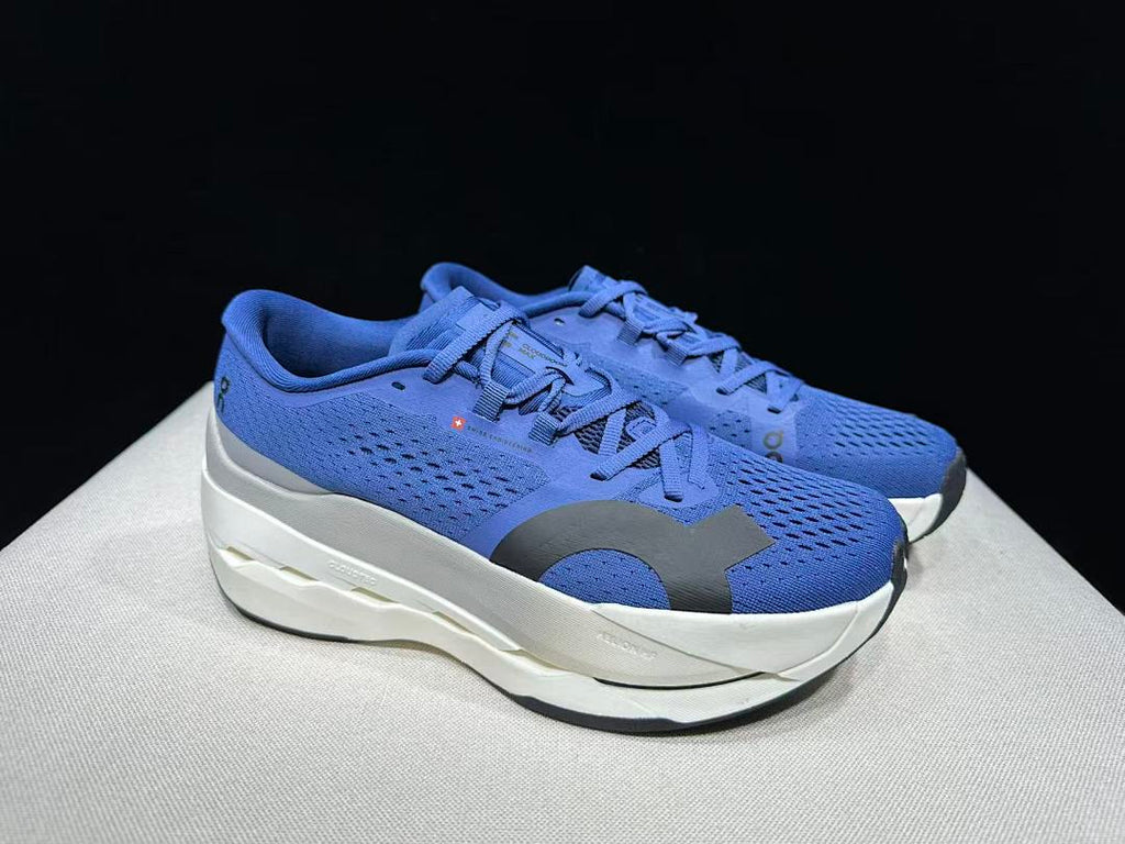 On Cloudboom Max Running Shoes, in Blue and White - product image from the listing.