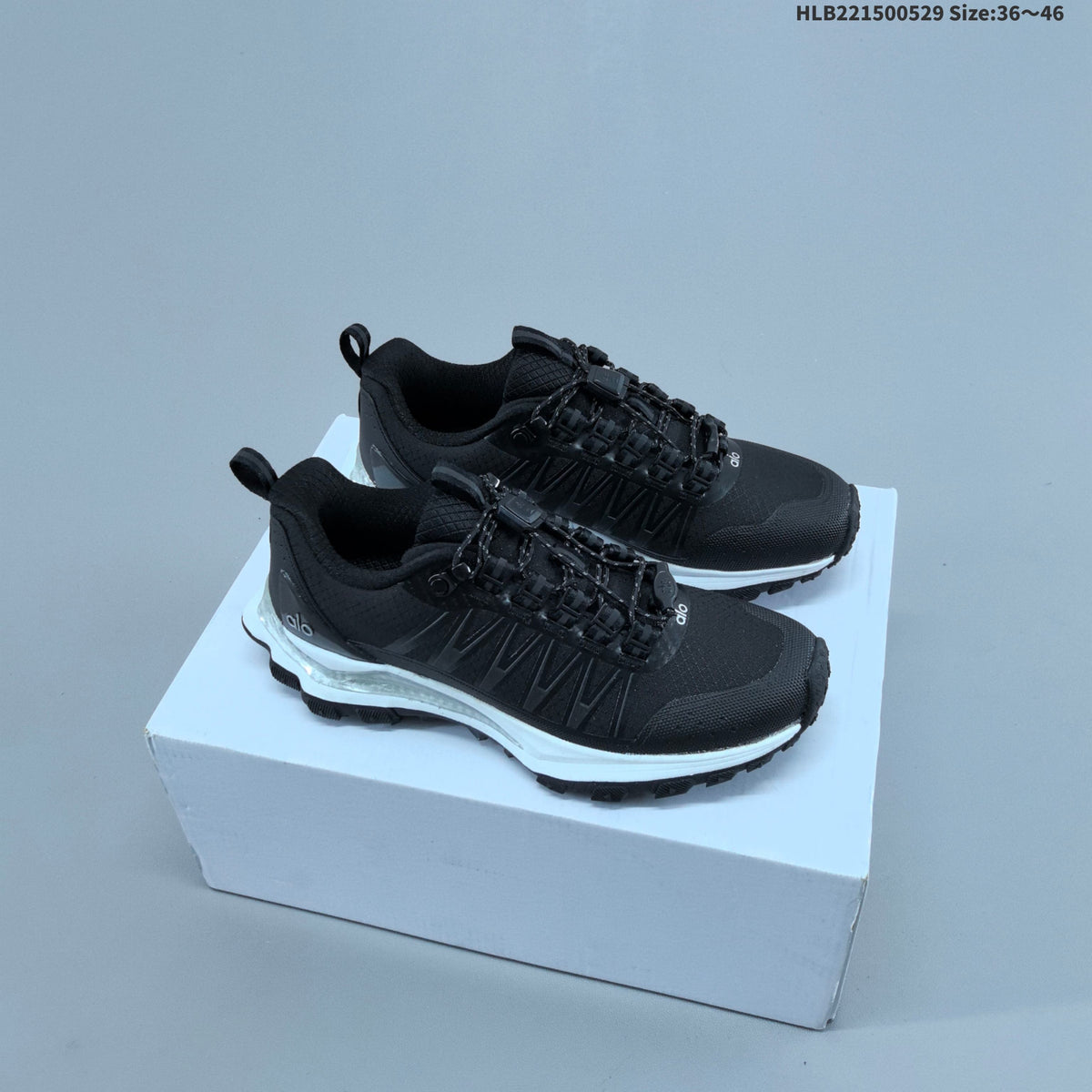 Black Alo Runner Trail Low-Top Sneakers - product image from the listing.
