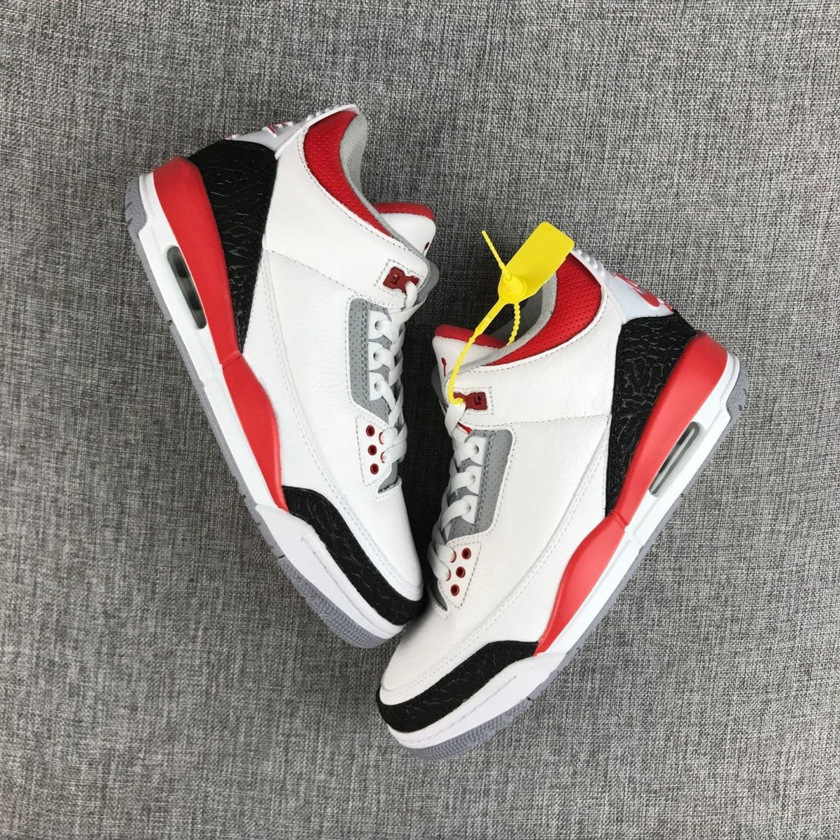 Men's Air Jordan 3 Fire Red Sneakers - product image from the listing.