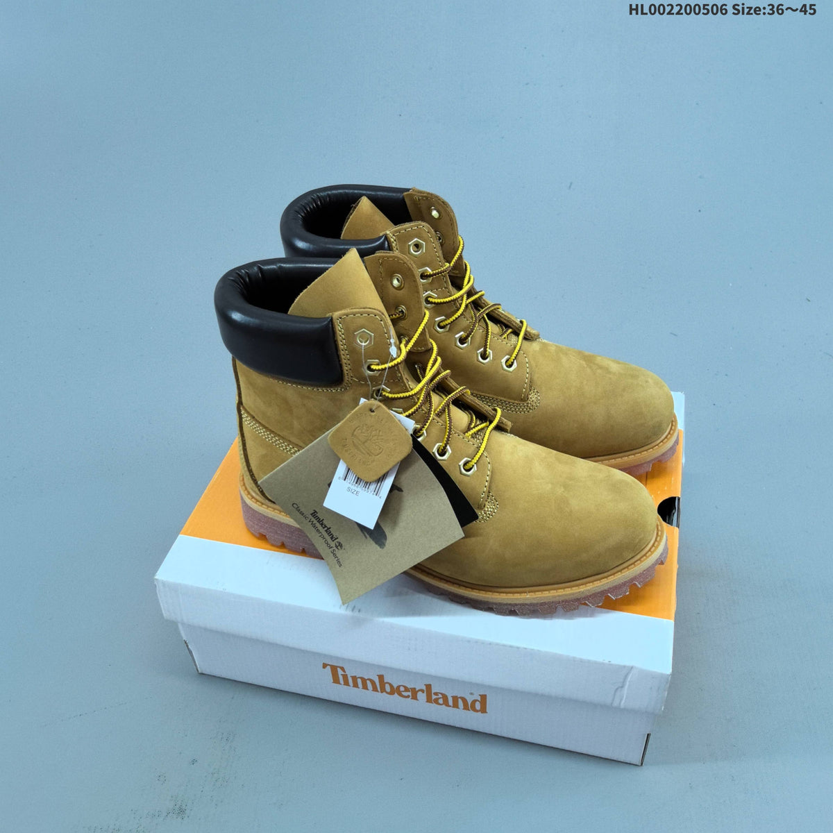 6-Inch Leather Boots in Wheat by Timberland - product image from the listing.