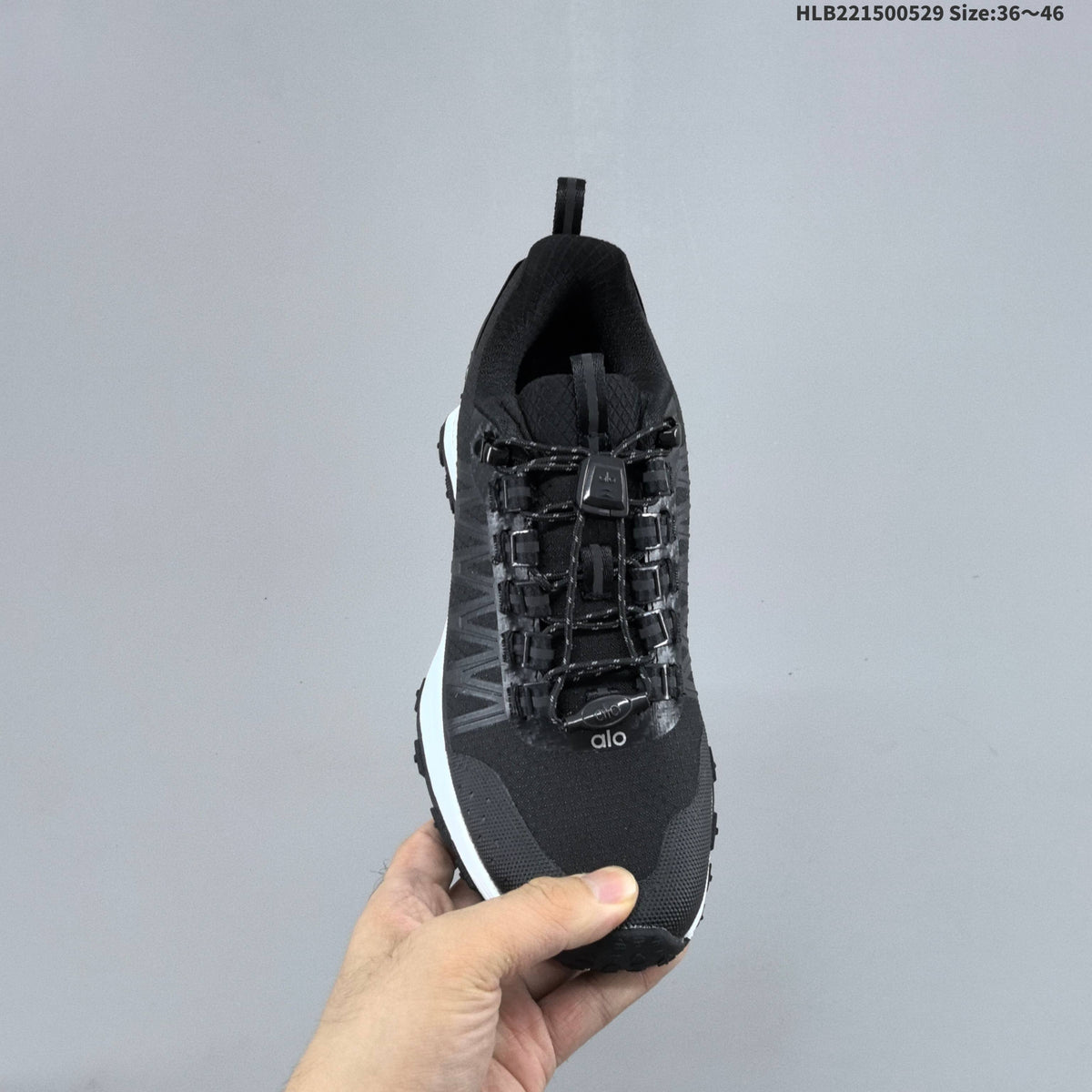 Black Alo Runner Trail Low-Top Sneakers - product image from the listing.