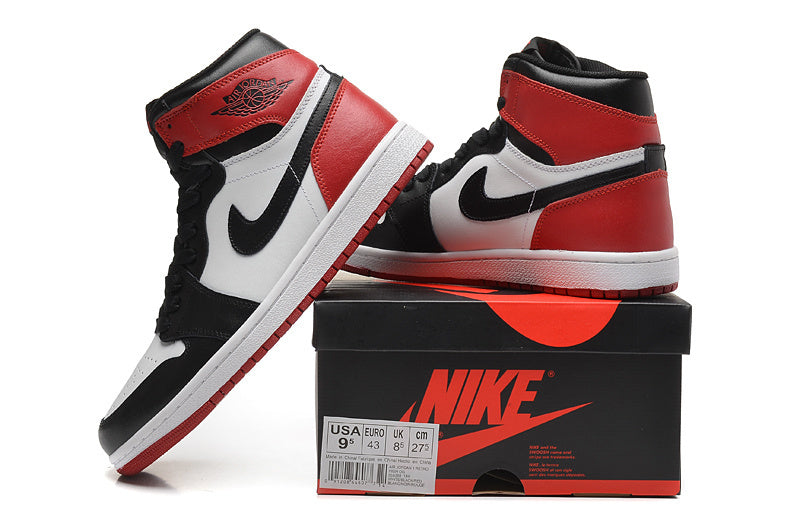 Jordan 1 High Sneakers in Black, in White and Red - product image from the listing.