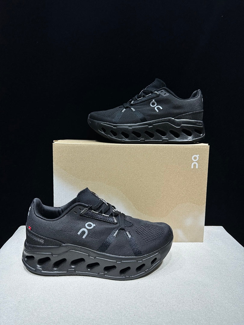 On Cloudeclipse Running Shoes, All in Black - product image from the listing.