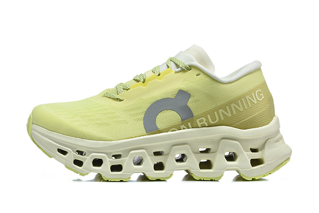 On Cloudmonster 3 Running Shoes, Fluorescent in Green - product image from the listing.