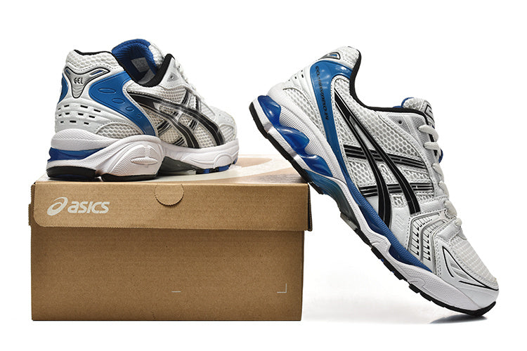 ASICS GEL Running Sneakers in White and Blue - product image from the listing.
