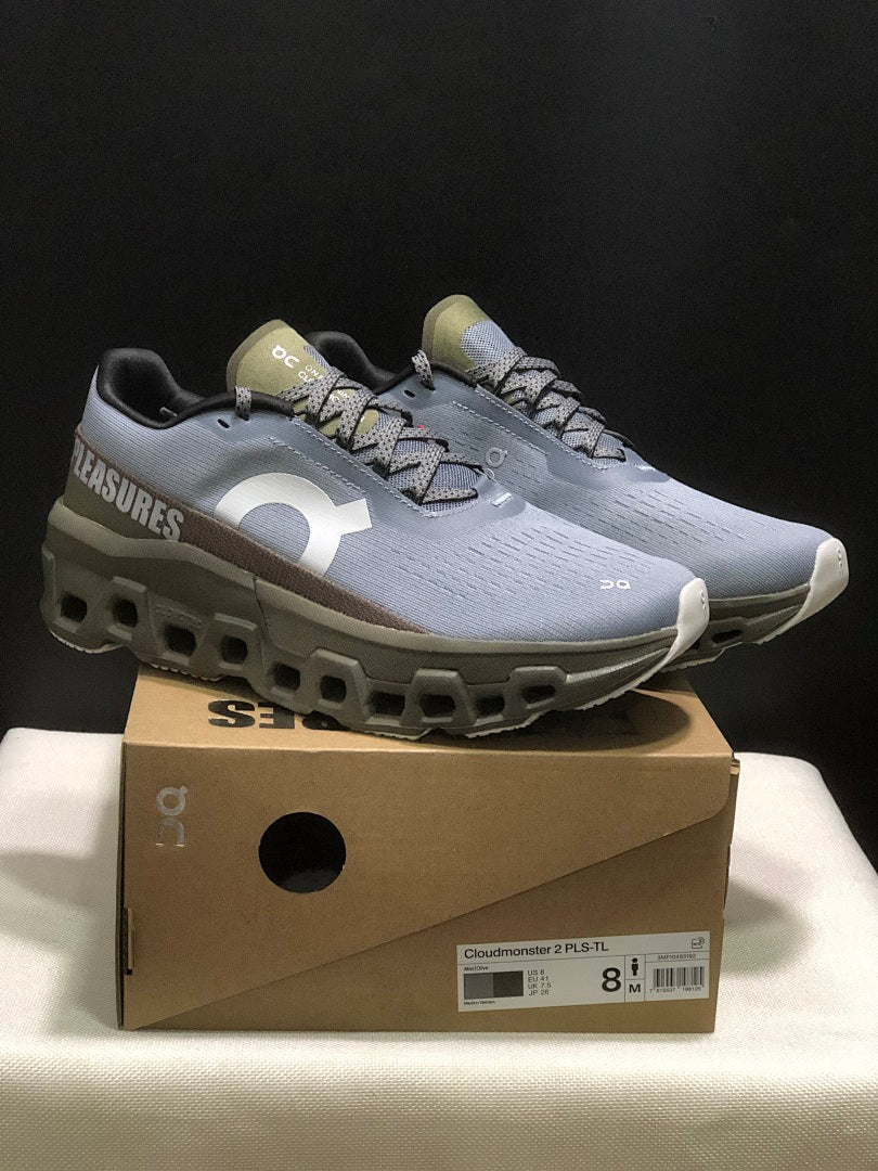 Gray and Olive On Cloudmonster 2 PLEASURES Sneakers - product image from the listing.