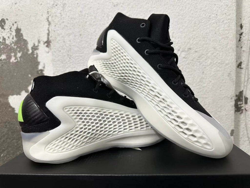 Adidas Basketball Sneakers in White, in Black and Lime - product image from the listing.