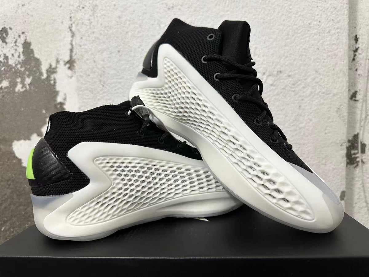 Adidas Basketball Sneakers in White, in Black and Lime - product image from the listing.