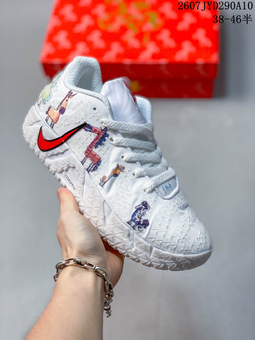Nike Ja 3 Year of the Horse Basketball Shoes in White Red - product image from the listing.