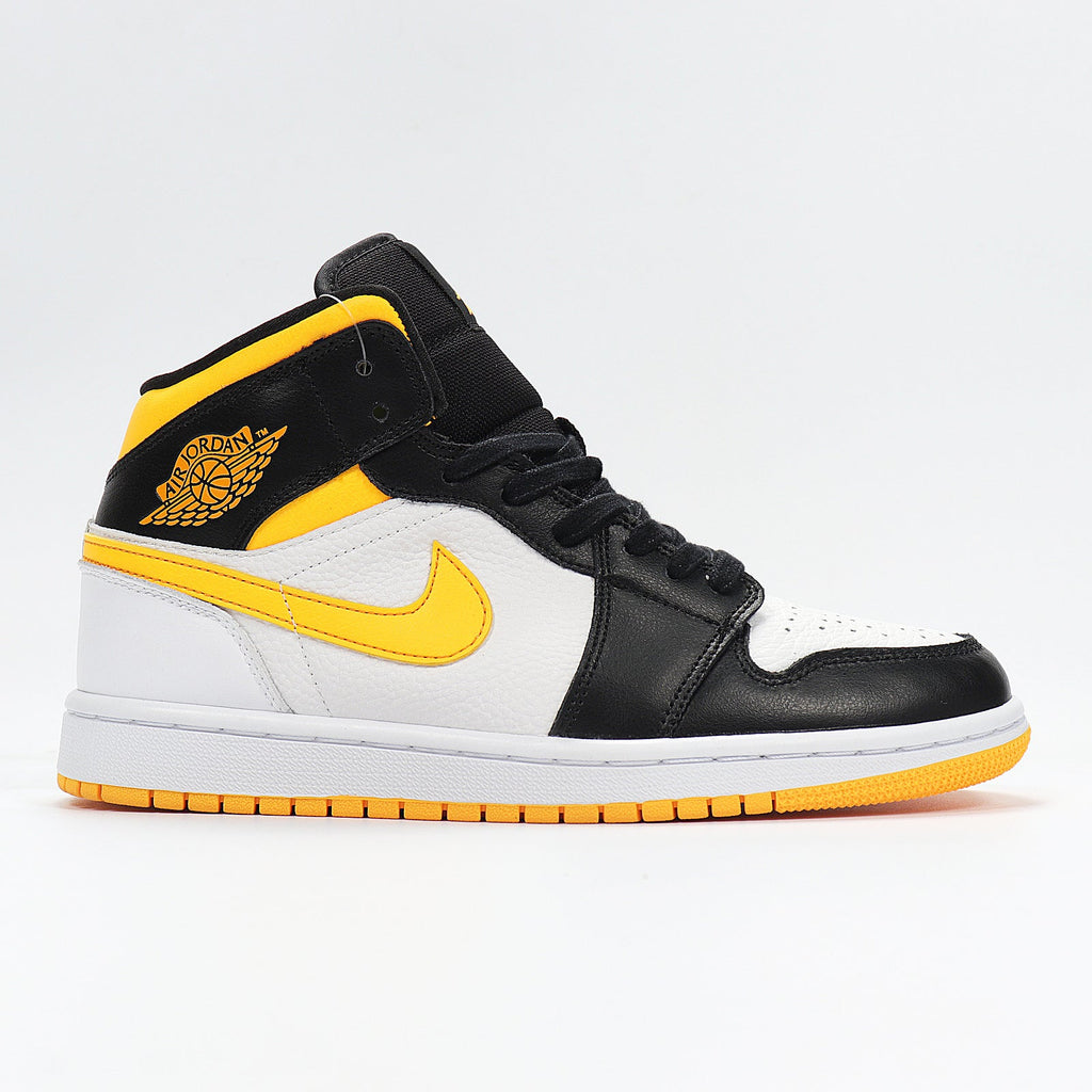 Jordan 1 High Sneakers in Black Yellow White CV5276-107 - product image from the listing.