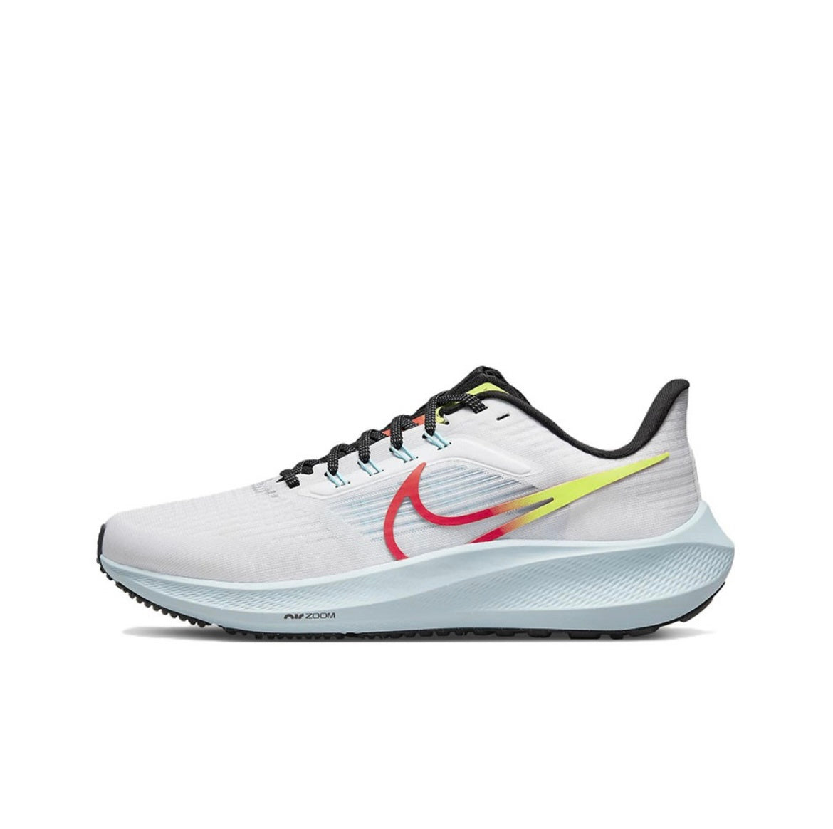 Nike Air Zoom Pegasus 39 Running Shoes in White Red Yellow DX3350-100 - product image from the listing.