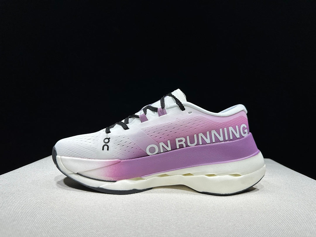 On Cloudboom Max Running Sneakers in White Purple - product image from the listing.