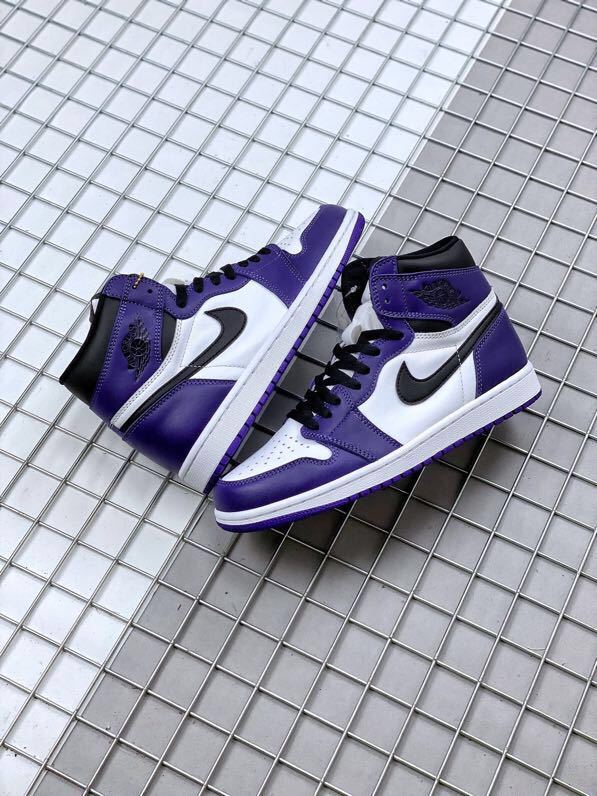 Air Jordan 1 High OG Court Sneakers in Purple 555088-500 - product image from the listing.
