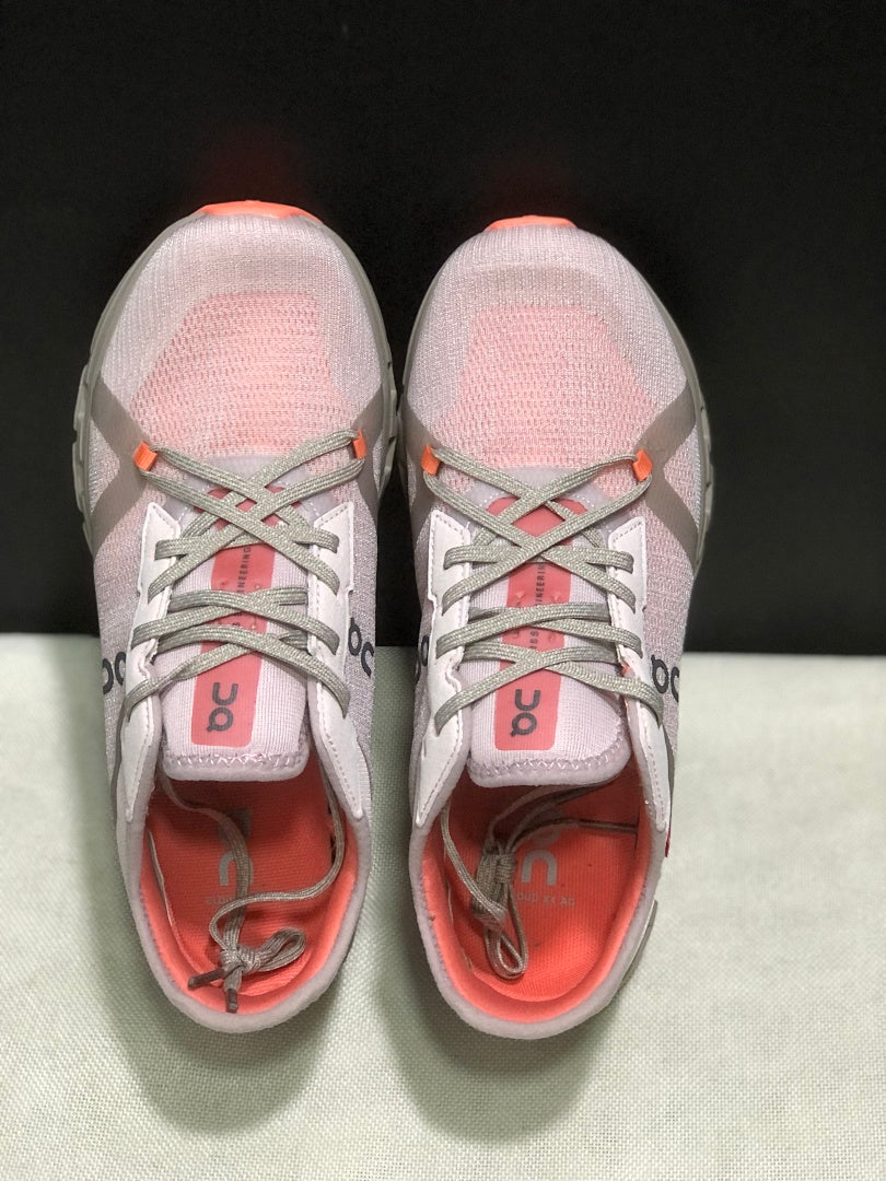 Pink and Gray On Cloud X 4 AD Sneakers - product image from the listing.