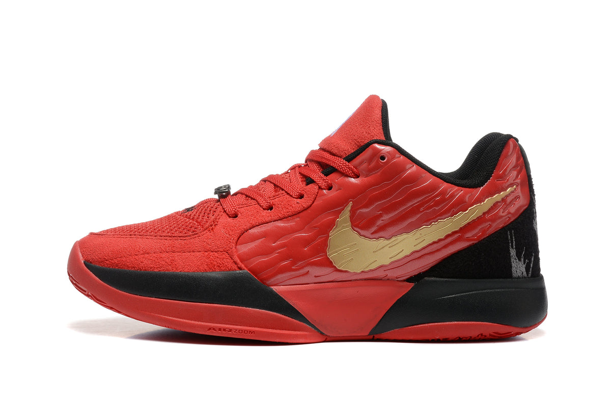 Nike Zoom Kobe 5 Basketball Shoes in Red Black Gold - product image from the listing.
