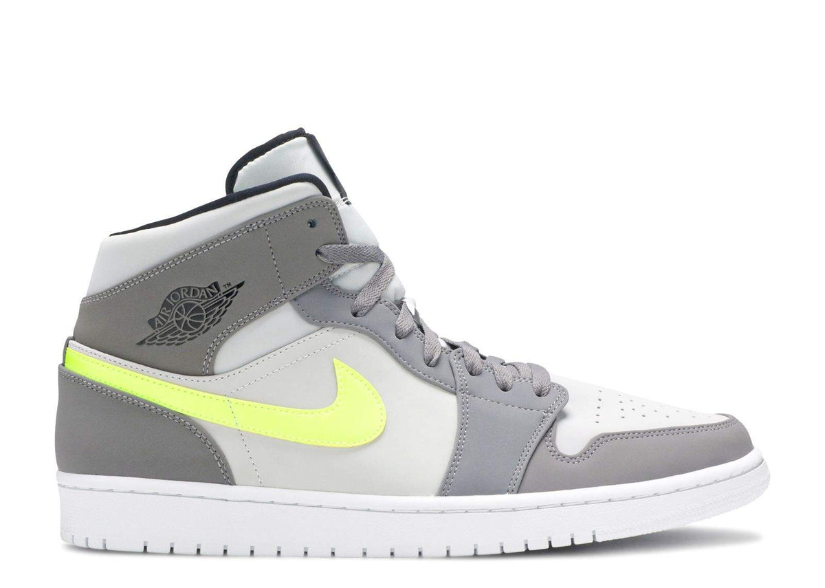Air Jordan 1 Mid 'Gunsmoke Volt' Sneaker - product image from the listing.