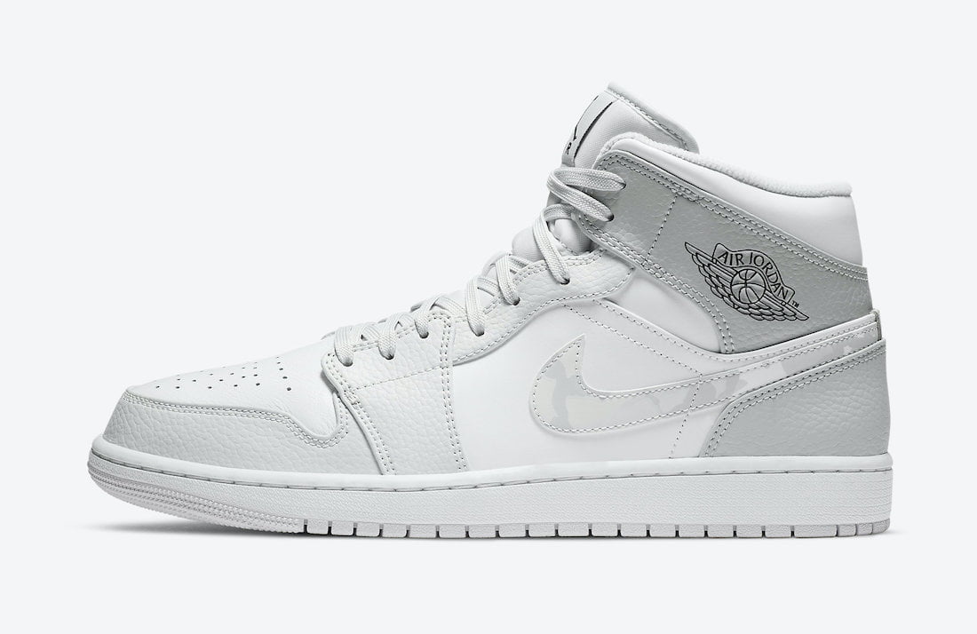 Grey Camo Swoosh - Jordan 1 MID SE GS DC9035 - product image from the listing.
