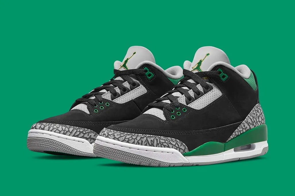 Jordan 3 Retro Pine in Green - product image from the listing.