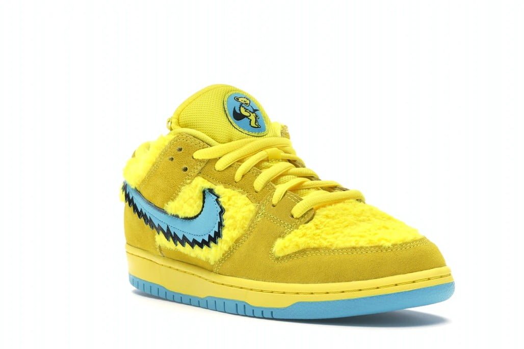 Nike SB Dunk Low Grateful Dead Bears Opti in Yellow - product image from the listing.