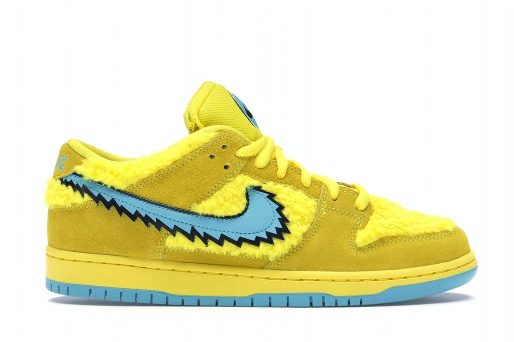 Nike SB Dunk Low Grateful Dead Bears Opti in Yellow - product image from the listing.