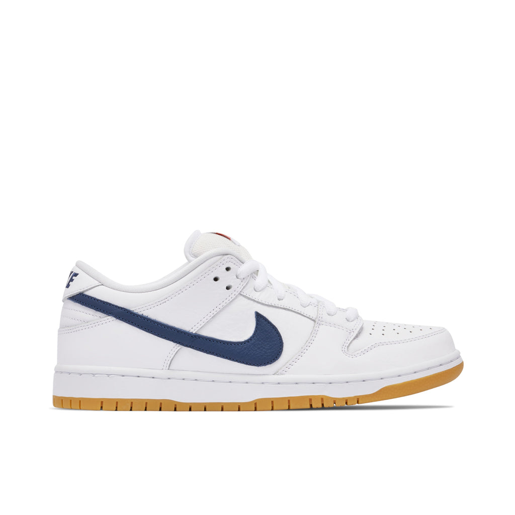 Nike SB Dunk Low Orange Label in White Navy - product image from the listing.