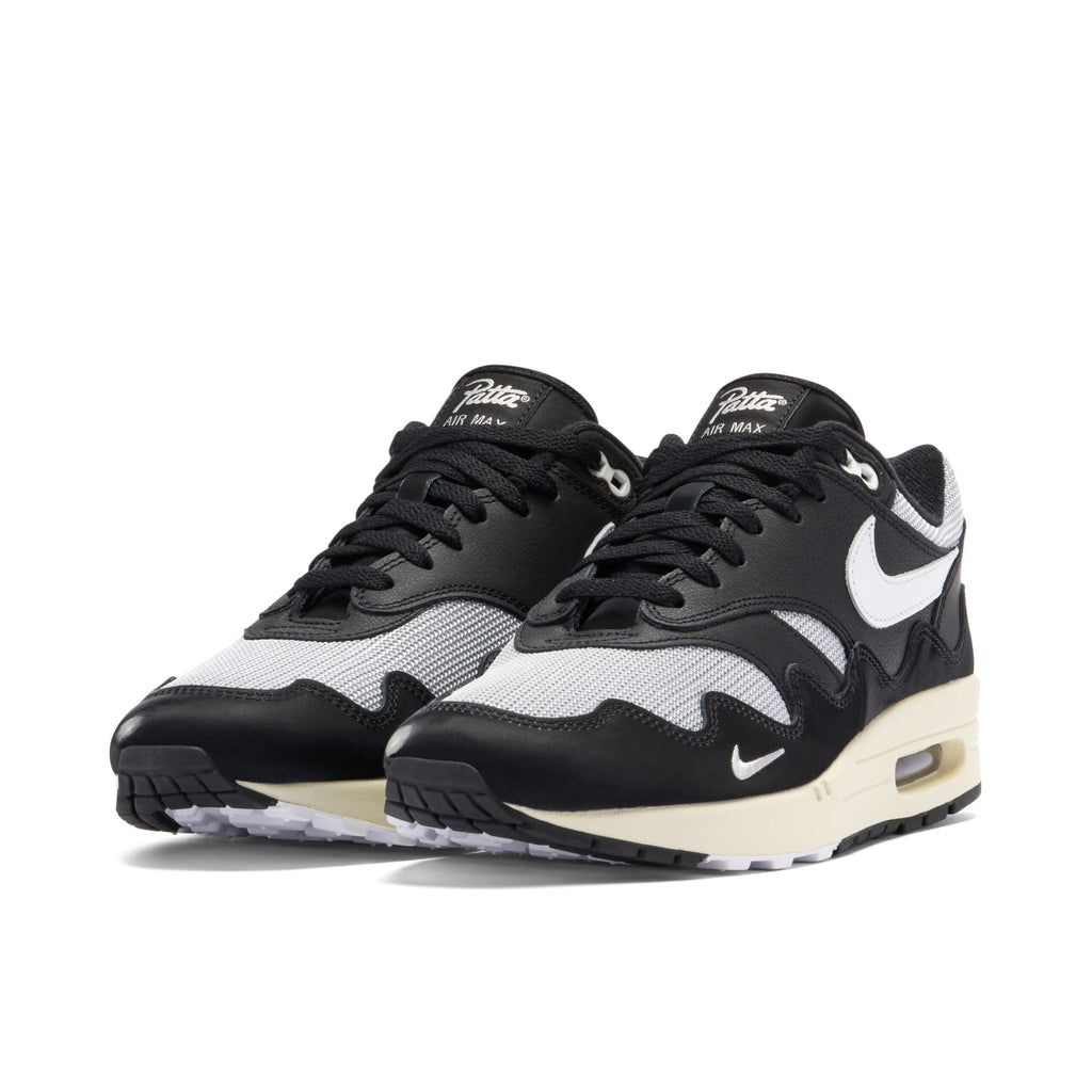 With Bracelet - Patta x Nike Air Max 1 Black White - product image from the listing.
