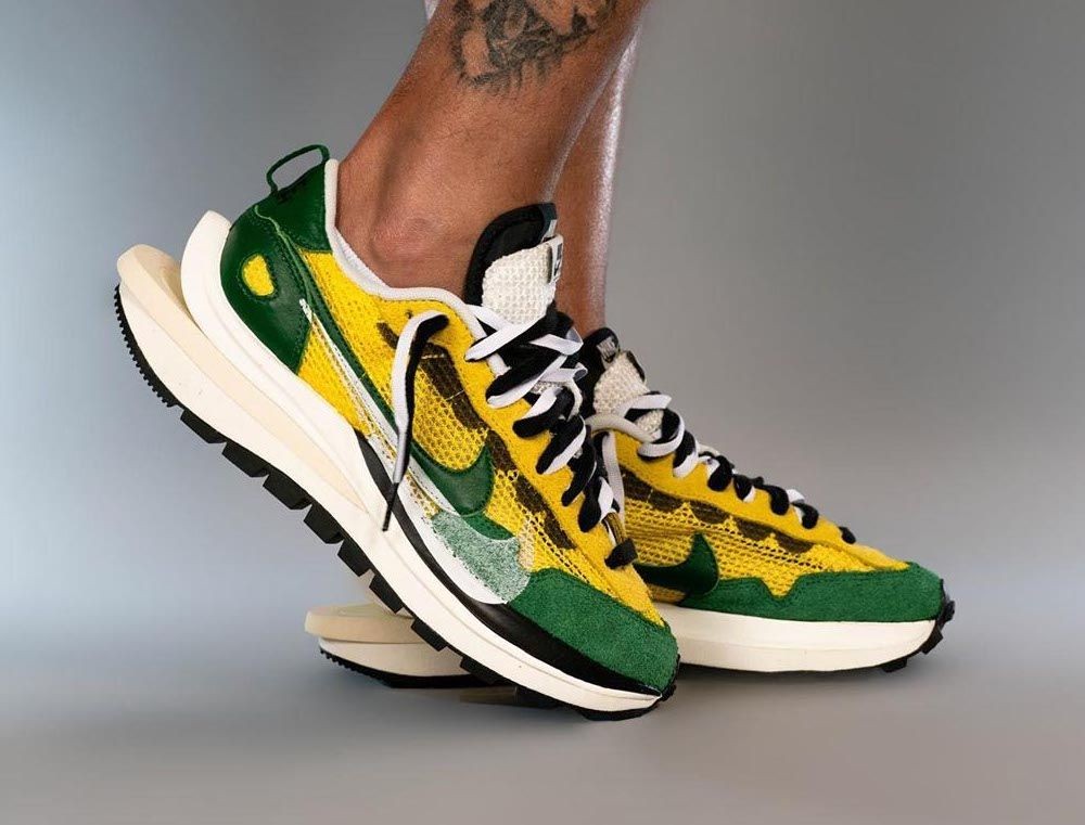 Sacai x Nike VaporWaffle Tour Yellow Stadium in Green - product image from the listing.