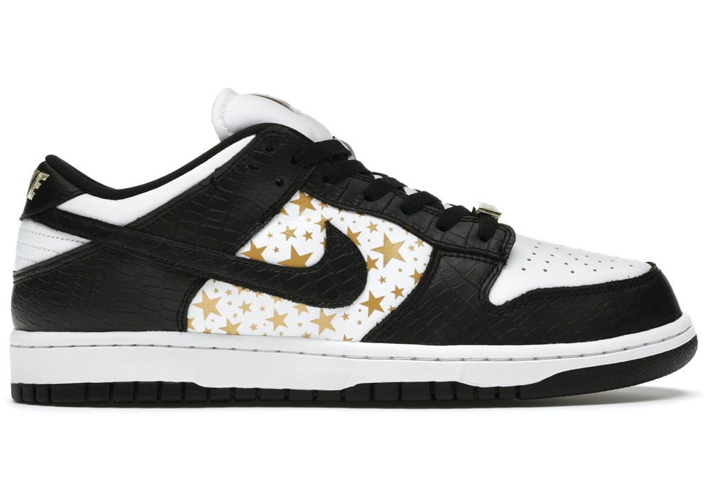 Supreme x Nike SB Dunk Low Stars in Black - product image from the listing.
