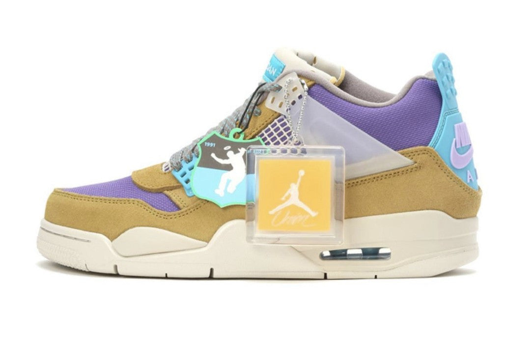 Union x Air Jordan 4 30th Anniversary in Desert Moss Turquoise Blue - product image from the listing.