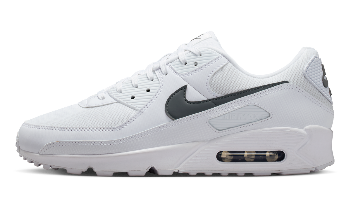 "White / White / Smoke Grey" Air Max 90 IM9616 100 - product image from the listing.